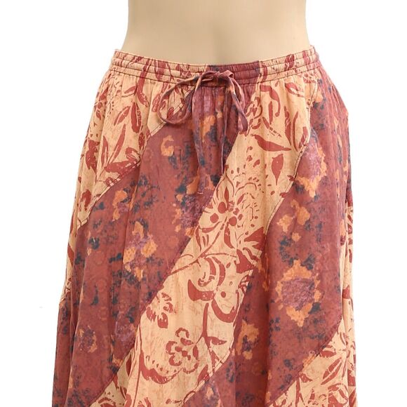 Free People Jackie Maxi Skirt Mixed Floral Print Asymmetrical Pull-on XS 283133 - Picture 5 of 8